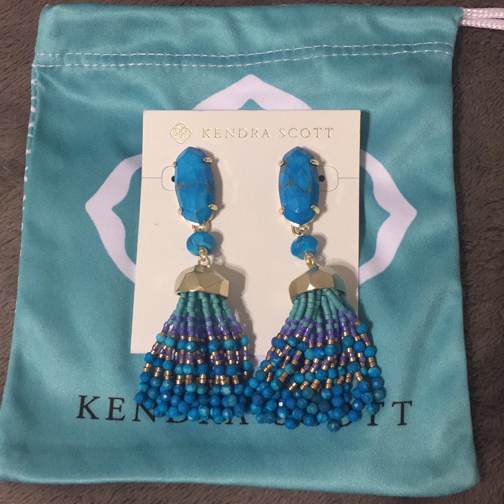 Aqua howlite Dove earrings